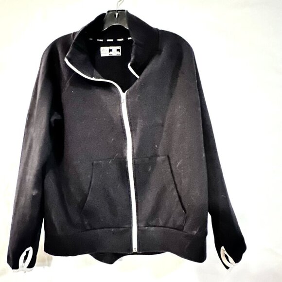 Reebok RBX Zip Up Cardigan Black Jacket Sweatshirt Jogging Suit Size Large EUC - Picture 1 of 5